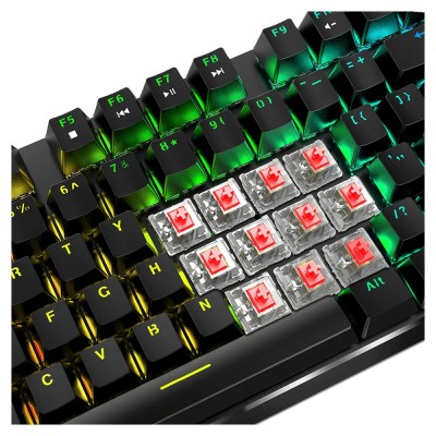 Teclado Gaming Mecánico Hiditec GK400 ARGB/ Switch Rojo