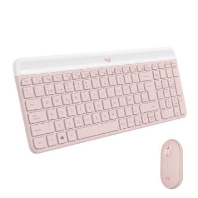 Teclado Logitech Mk470 Slim Combo Rosa P/n:920-011317