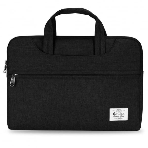 FUNDA E-VITTA BUSINESS SLEEVES NEGRA - PARA PORTÁTILES HASTA 13.3'-14'/ 33.7-35.5 CM - INTERIOR TERCIOPELO - ASAS DE MANO - CORR