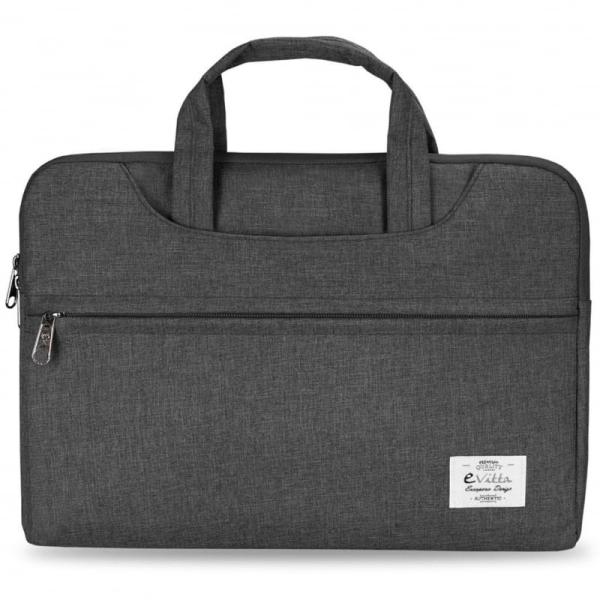 FUNDA E-VITTA BUSINESS SLEEVES GRIS - PARA PORTÁTILES HASTA 13.3'-14'/ 33.7-35.5 CM - INTERIOR TERCIOPELO - ASAS DE MANO - CORRE