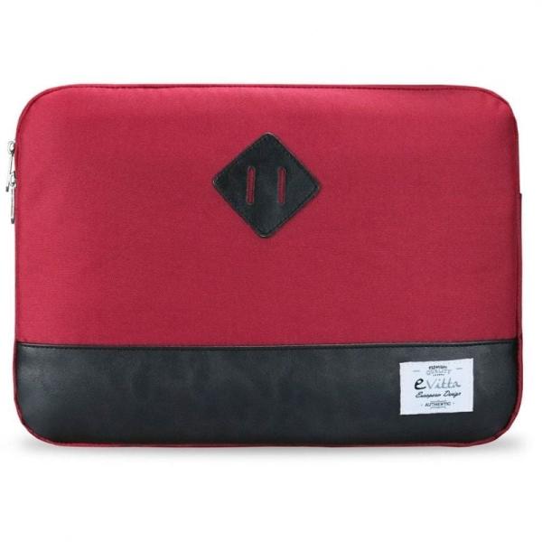 FUNDA E-VITTA HERITAGE ROJA - PARA PORTÁTILES HASTA 13.3'-14'/ 33.7-35.5 CM - RELLENO DE ESPUMA DE POLIESTER - INTERIOR AFELPADO