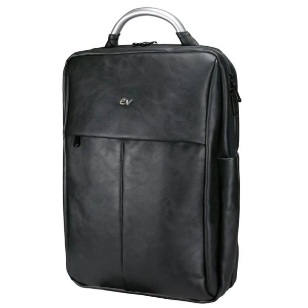 MOCHILA E-VITTA BUSINESS BLACK PU - PARA PORTÁTILES HASTA 15.4'-16'/39.1-40.64CM - 2 DEPARTAMENTOS INDEPENDIENTES - IMPERMEABLE 