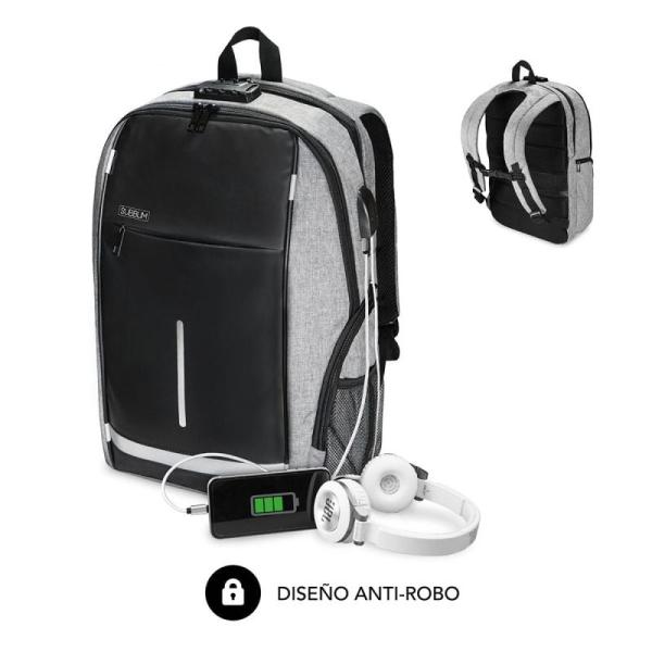 Mochila Subblim Business Lock para Portátiles hasta 16'/ Puerto USB/ Antirrobo