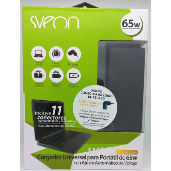 CARGADOR UNIVERSAL DE PORTÁTIL SVEON SAC165 - 65W - AUTOMÁTICO - 11 CONECTORES