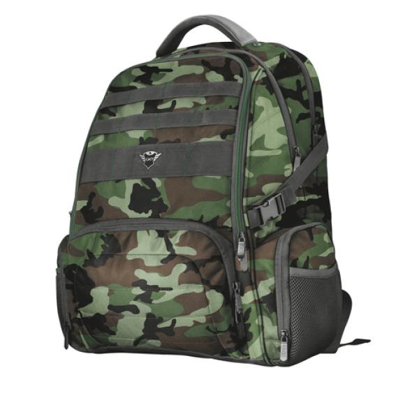 Mochila Trust Gaming GXT 1250G Hunter Gaming Backpack / Antirrobo/ Impermeable/ Camuflaje Verde