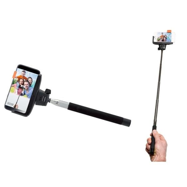 PALO SELFIE DENVER SBT-10 - BLUETOOTH - LONGITUD 1M - ESTABILIZADOR GOMA NARANJA - BATERÍA 50MAH