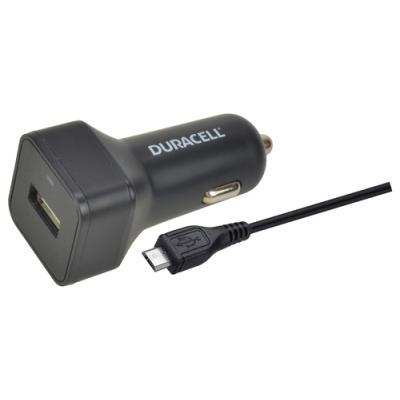 Cargador de Coche Duracell DR5032A/ USB + Cable MicroUSB/ 2.4A