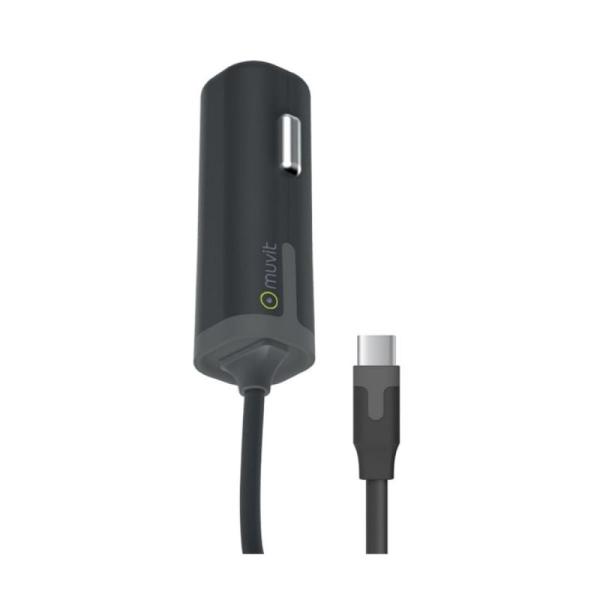 CARGADOR COCHE MUVIT MUDCC0173 - USB TIPO-C - 5V/3A - CABLE 1.2M - NEGRO