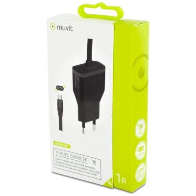 Cargador de Pared Muvit MUACC0170/ 1xMicroUSB/ 1A