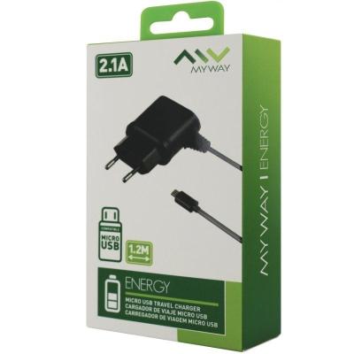 Cargador de Pared Myway 9916023/ 1xMicroUSB/ 2.1A