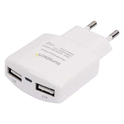 Cargador de Pared Sunstech ACU30WT/ 2xUSB/ 2.1A