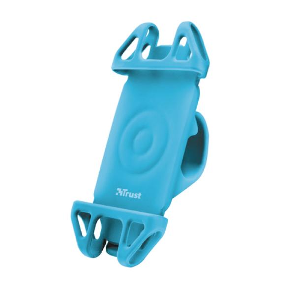 SOPORTE UNIVERSAL DE SILICONA BLUE PARA MANILLAR TRUST URBAN BARI - Ø20/30MM - PARA SMARTPHONES HASTA 80X160MM