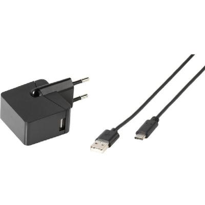 CARGADOR DE PARED VIVANCO 38668 - CABLE USB A TIPO-C - 3A - 1M