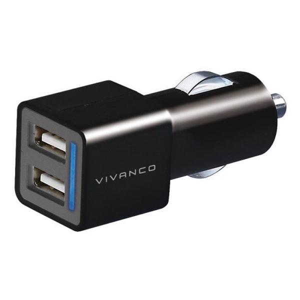 CARGADOR DE COCHE VIVANCO 35588 - 2 PUERTOS USB - 12V - MAX. 10.5W