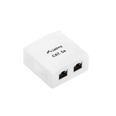 ROSETA DE PARED LANBERG OS5-0002-W - 2*RJ45 CAT.5E - CONECTORES