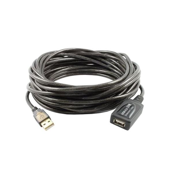 Cable Alargador USB 2.0 ALFA Network AUSBC/ USB Macho - USB Hembra/ 10m/ Negro