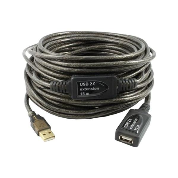 ALARGADOR USB ALFA NETWORK AUSBC-15M - CONECTORES MACHO-HEMBRA - PLUG AND PLAY - USB2.0 - 15 METROS