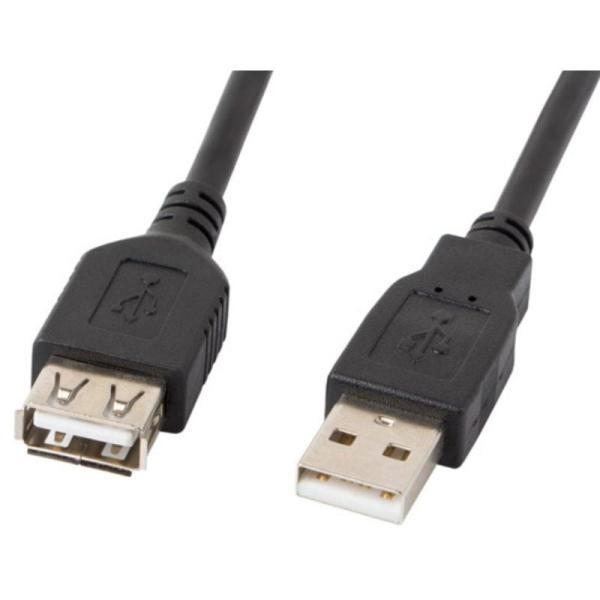 CABLE ALARGADOR USB LANBERG CA-USBE-10CC-0030-BK - CONECTORES A-MACHO A-HEMBRA -  NEGRO - 3 METROS