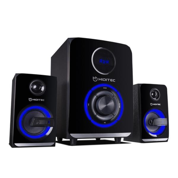 ALTAVOCES 2.1 CON BLUETOOTH HIDITEC H500 - 50W RMS - SUBWOOFER 5.25'/13.3CM - SATELITES 3'/7.62CM - LECTOR USB/SD - AUDIO-IN - R