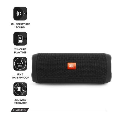 ALTAVOZ BLUETOOTH JBL FLIP 4 BLACK - 2*8W - IPX7 RESIST. 