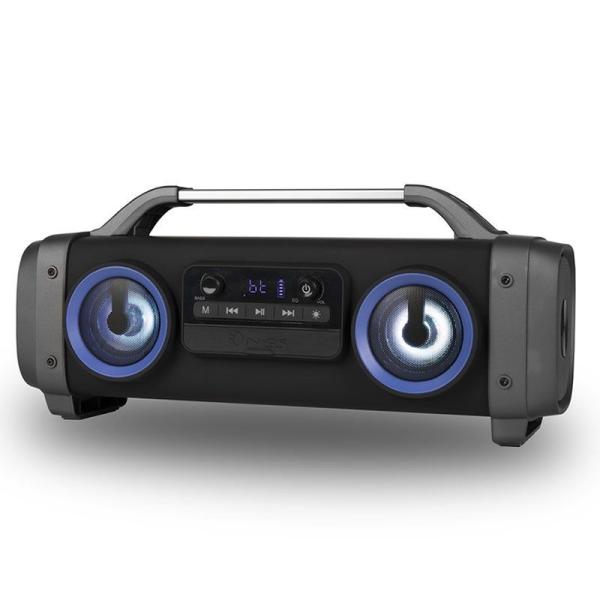 ALTAVOZ PORTÁTIL NGS BOOMBOX STREET BREAKER MINI - 100W - BT - USB//ENTRADA AUDIO AUX/MICRÓFONO - FUNCIÓN KARAOKE - LUUCES LED -