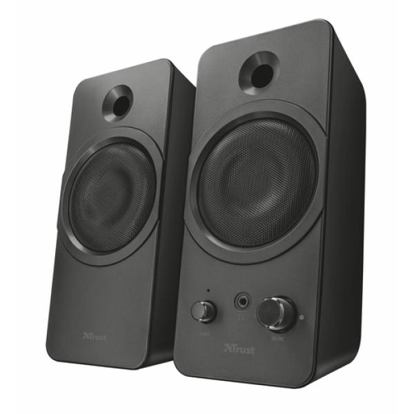 ALTAVOCES 2.0 TRUST ZELOS - 24W (12W RMS) - DISEÑO METÁLICO - CONTROL DE VOLUMEN Y CONEX. AURICULARES - ALIMENTACIÓN USB