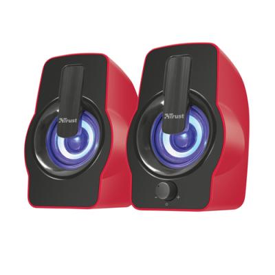 Altavoces Trust Gemi RGB/ 12W/ 2.0/ Rojo