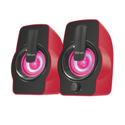 Altavoces Trust Gemi RGB/ 12W/ 2.0/ Rojo