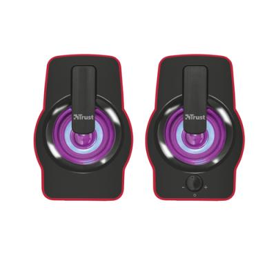 Altavoces Trust Gemi RGB/ 12W/ 2.0/ Rojo