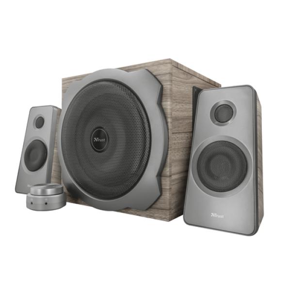 ALTAVOCES 2.1 TRUST TYTAN SPEAKER SET WOOD - 120W MAX.( 60W RMS) - SUBWOOFER MADERA 40W- CONECTOR 3.5MM - MANDO CABLEADO CON ENT