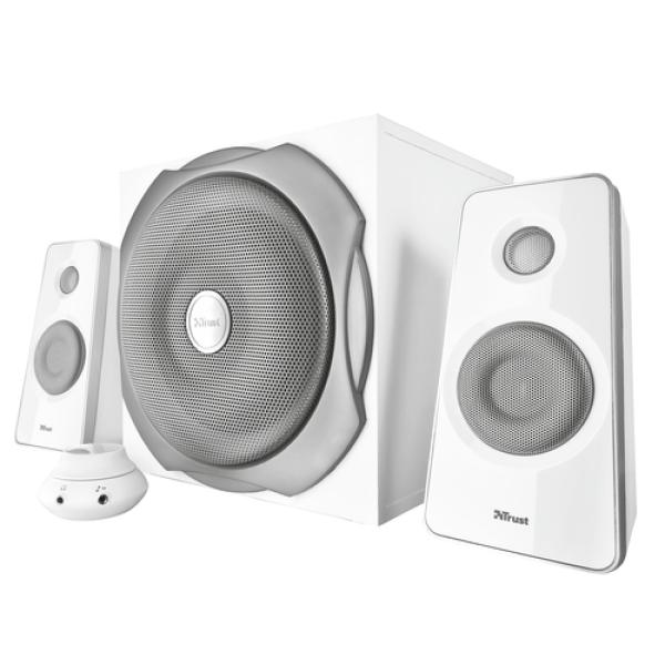 ALTAVOCES 2.1 TRUST TYTAN SPEAKER SET BLANCOS - 120W (60W RMS) - SUBWOOFER MADERA - CONTROL VOLUMEN - JACK 3.5MM