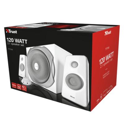 ALTAVOCES 2.1 TRUST TYTAN SPEAKER SET BLANCOS - 120W (60W RMS)