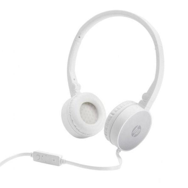 AURICULARES HP H2800 PLATEADO/BLANCO - MICRÓFONO INTEGRADO CON MANDO - DISEÑO ACOLCHADO - PLEGABLE - CONEXIÓN JACK 3.5MM