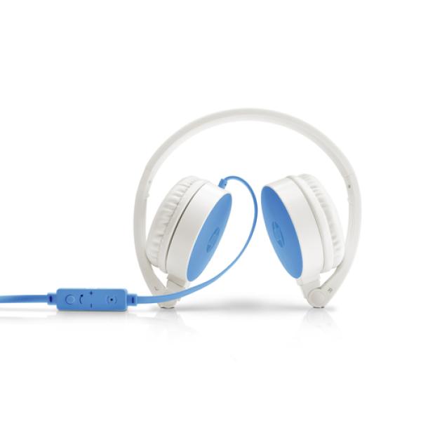 AURICULARES HP H2800 OCEAN BLUE - MICRÓFONO EN LÍNEA - PLEGABLES - CABLE 150CM - JACK 3.5MM