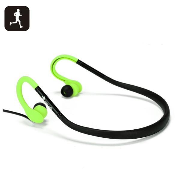 AURICULARES DEPORTIVOS NGS GREEN COUGAR - ESTÉREO - GANCHO ADAPTABLE A LA OREJA - IMPERMEABLES - 20HZ-20KHZ - CABLE 120CM - JACK