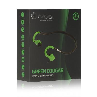 AURICULARES DEPORTIVOS NGS GREEN COUGAR - ESTÉREO - GANCHO