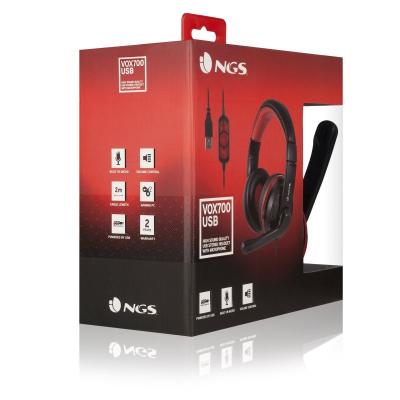 AURICULARES CON MICRÓFONO NGS VOX 700 USB - 20HZ-20KHZ -