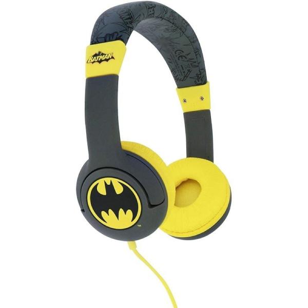 Auriculares Infantiles OTL Batman Bat Signal/ Jack 3.5/ Grises y  Amarillos