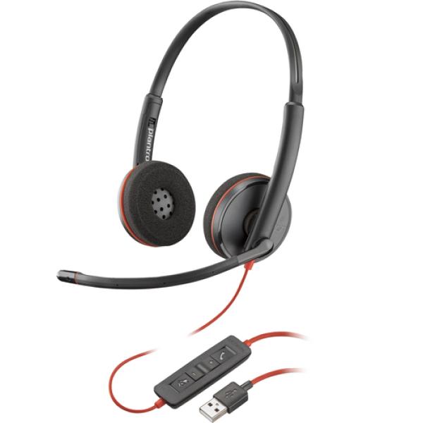 AURICULARES PLANTRONICS BLACKWIRE C3200 - BINAURAL - MICRÓFONO CON CANCELACIÓN DE RUIDO - CONTROL REMOTO EN CABLE - USB