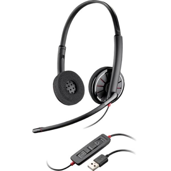 AURICULARES PLANTRONICS BLACKWIRE 320-M - BIAURAL -  MICRÓFONO CON ANULACION DE RUIDO - ECUALIZADOR DINÁMICO - CONTROLES EN LÍNE