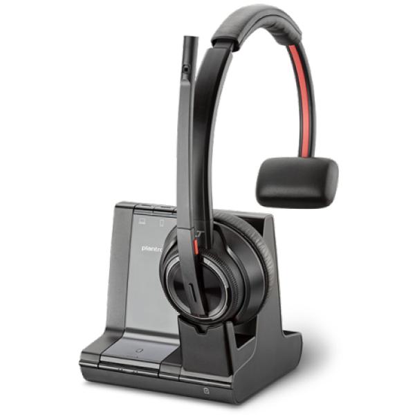 Auricular Inalámbrico Plantronics Savi 8210/ con Micrófono/ Bluetooth-RJ/ Incluye Soporte/ Negro