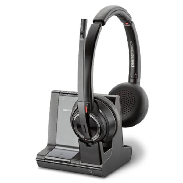 Auriculares Inalámbricos Plantronics Savi 8220/ con Micrófono/ Bluetooth-RJ/ Incluye Soporte/ Negro