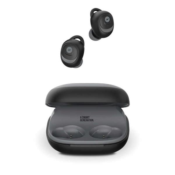 AURICULARES BLUETOOTH SPC EBON NEGROS - BT 5.0 - ESTUCHE DE CARGA - FUNCIÓN MANOS LIBRES - IPX5 - ASISTENTE DE VOZ