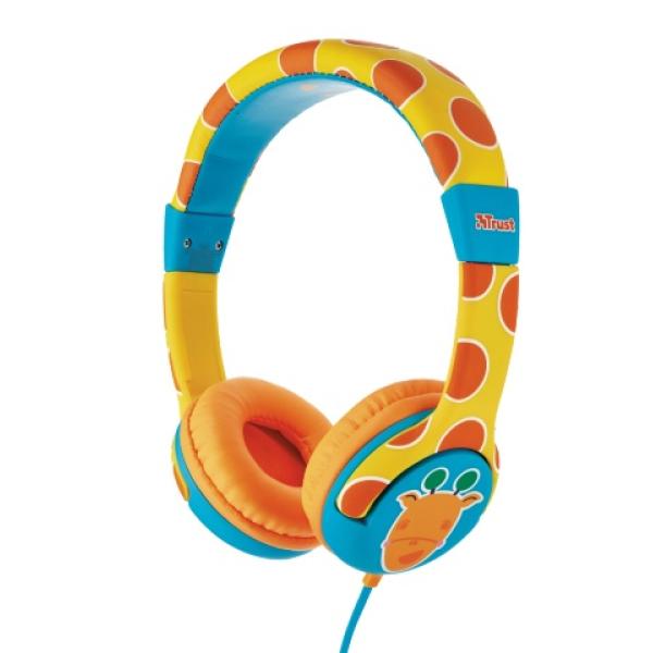 AURICULARES INFANTILES TRUST URBAN SPILA KIDS GIRAFFE - LIMITACIÓN VOLUMEN - DIADEMA AJUSTABLE - CONTROL DE VOLUMEN EN CABLE - C