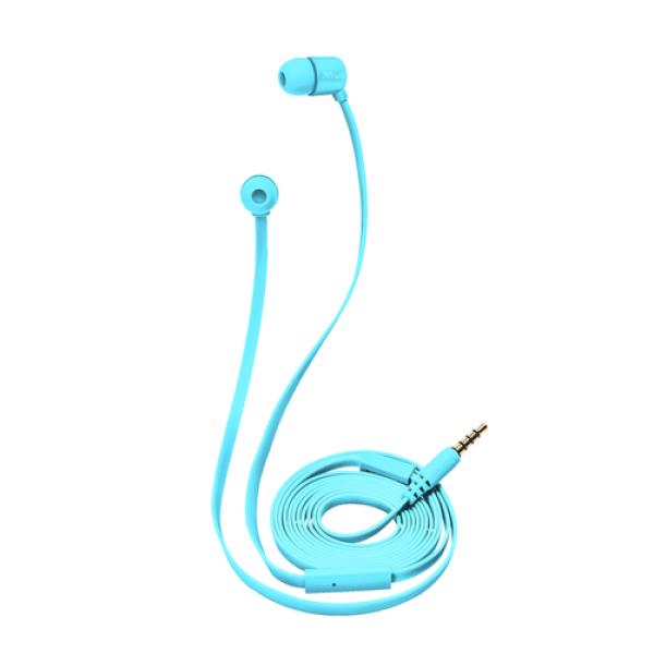 AURICULARES INTRAUDITIVOS TRUST DUGA AZUL NEÓN - MICRÓFONO INTEGRADO - CABLE PLANO ANTI ENREDOS - ALMOHADILLAS 3 TAMAÑOS