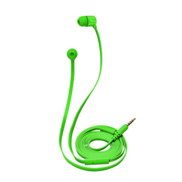 Auriculares Intrauditivos Trust Duga 22108/ con Micrófono/ Jack 3.5/ Verde Neón