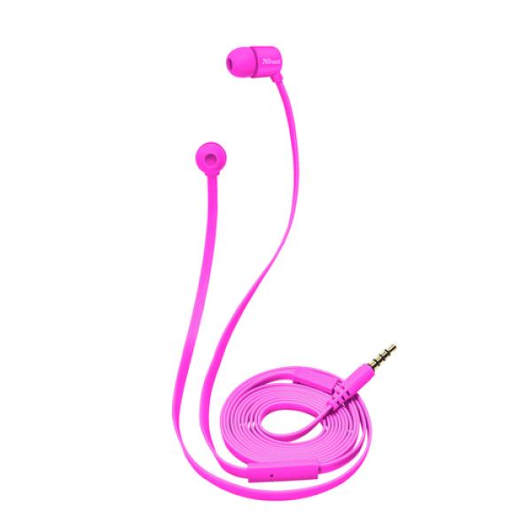 Auriculares Intrauditivos Trust Duga 22109/ con Micrófono/ Jack 3.5/ Rosa Neón