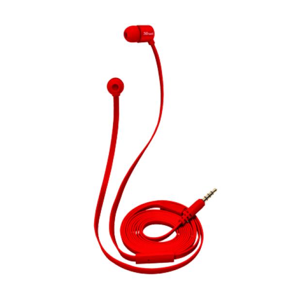 Auriculares Intrauditivos Trust Duga 22134/ Con Micrófono/ Jack 3.5/ Rojo