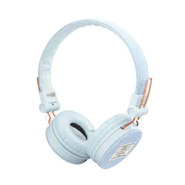 AURICULARES TRUST URBAN FYBER LIGHT DENIM - GRAN CALIDAD SONIDO - PLEGABLES - FUNCIÓN MANOS LIBRES - JACK 3.5MM