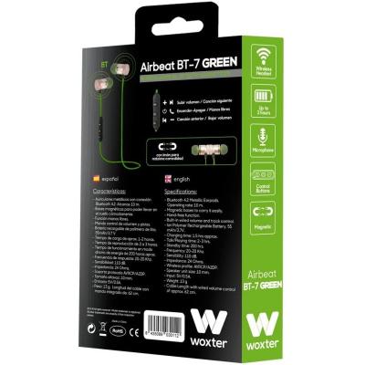 AURICULARES BLUETOOTH WOXTER AIRBEAT BT-7 GREEN - BT4.2 -